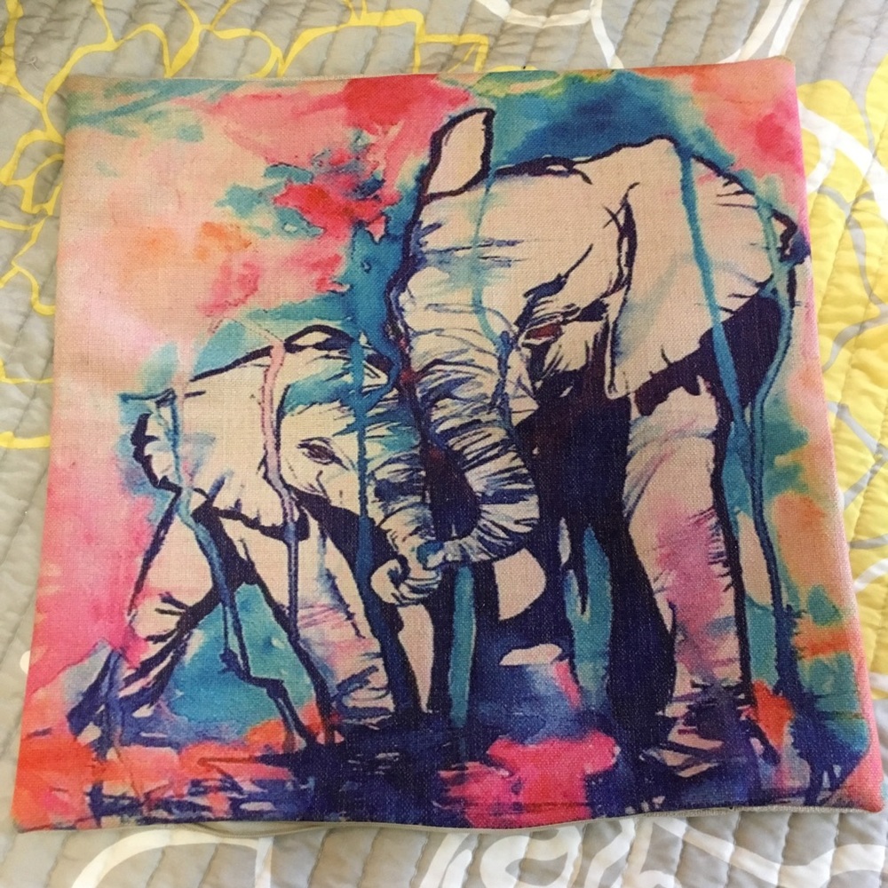 Adorable Elephant Pillow Cover